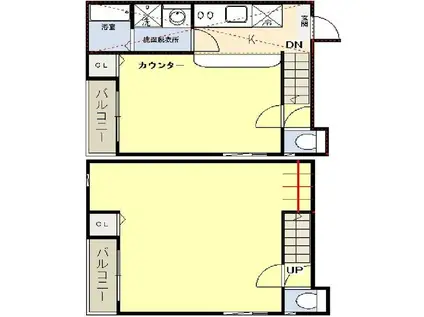 QUONS RECESS(1SK/1階)の間取り写真
