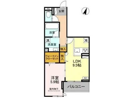 KOAひばりヶ丘(1LDK/2階)の間取り写真