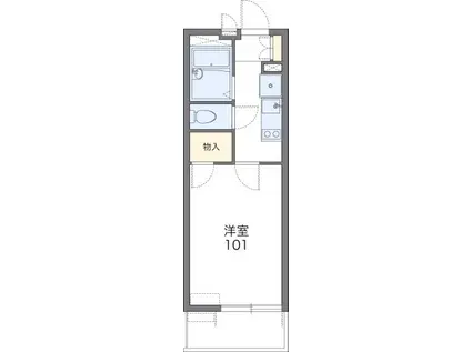 フローリッシュ(1K/1階)の間取り写真