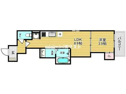 CORALLO あびこ(1LDK/2階)の間取り写真