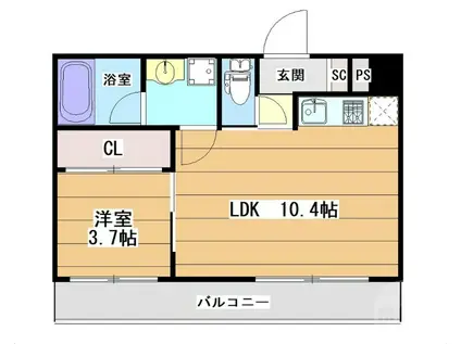 GRAN EPI(1LDK/2階)の間取り写真