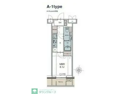 LUXENA勝田台(1K/1階)の間取り写真