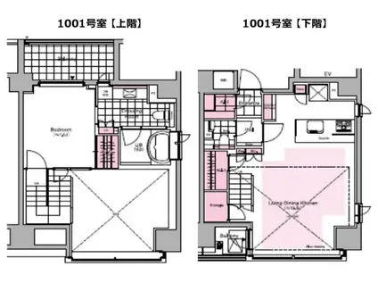 オリーブ麻布十番(1LDK/10階)の間取り写真