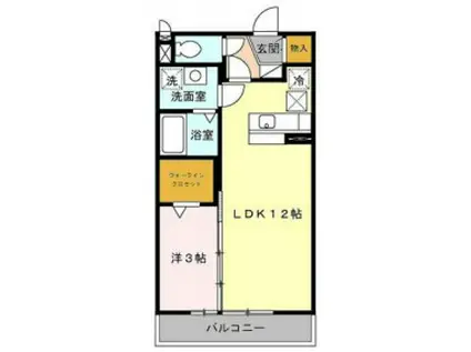 ディアコート北坂戸(1LDK/1階)の間取り写真