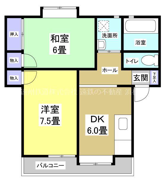 ハイツサンジノ(2DK/2階)の間取り写真