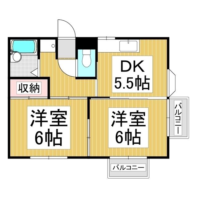 リックエステイト(2DK/2階)の間取り写真