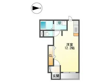 グランディールN(ワンルーム/1階)の間取り写真