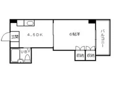 スタープラザ東雲(1DK/4階)の間取り写真