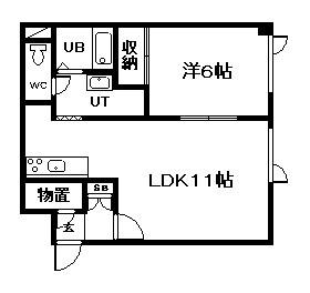 コンフォートIII(1LDK/3階)の間取り写真