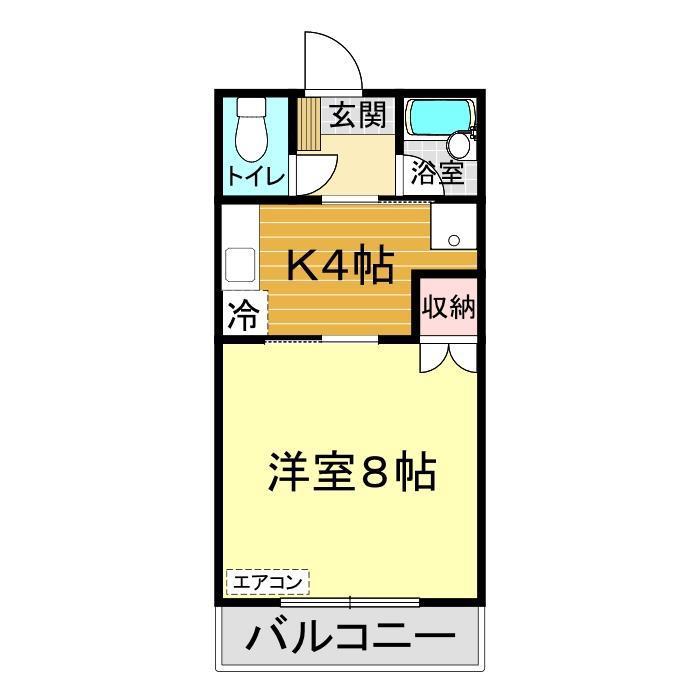 ハイライフNAMI(1K/4階)の間取り写真