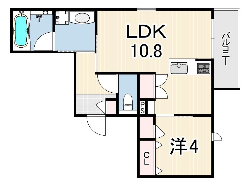 URBAN RISM COURT 西宮北口(1LDK/3階)の間取り写真