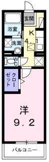 シャロル東福山(1K/1階)の間取り写真