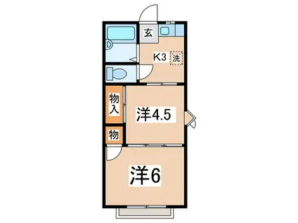 サンハイツ(2K/2階)の間取り写真