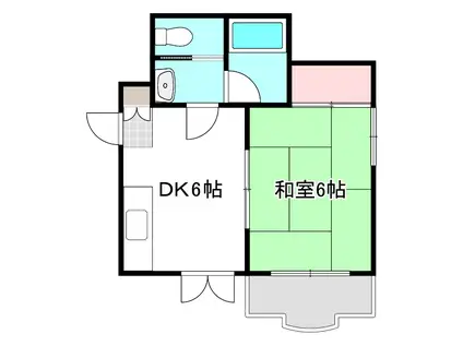 ベルメゾン横田(1DK/2階)の間取り写真