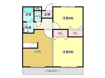 フォーシーズン青葉(2LDK/1階)の間取り写真