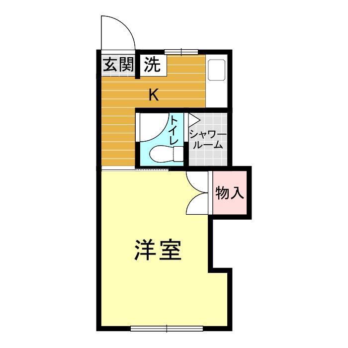 コートHIRAI B棟(1K/3階)の間取り写真