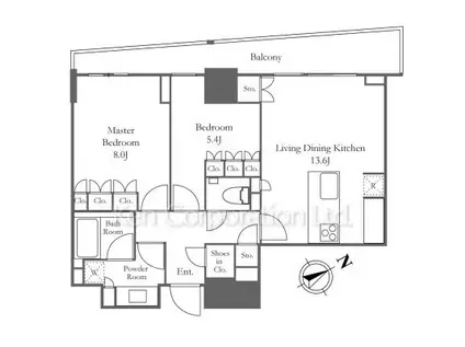 COTEAU NISHIAZABU(2LDK/6階)の間取り写真