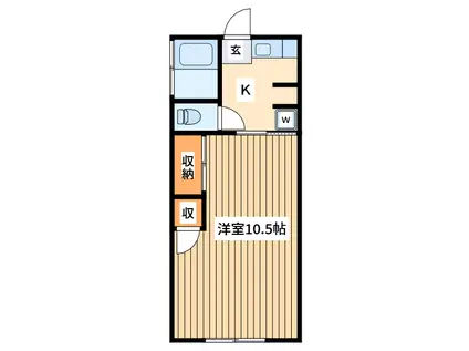 ケーエスビル(1K/3階)の間取り写真