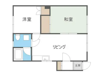 コンフォート澄川(2LDK/1階)の間取り写真