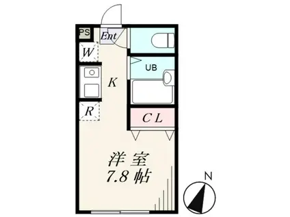 LEGEND181 A棟(ワンルーム/1階)の間取り写真