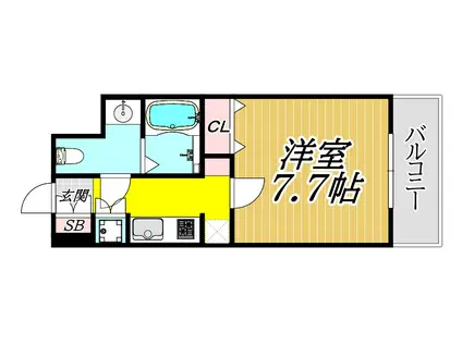 レジュールアッシュ尼崎(1K/9階)の間取り写真