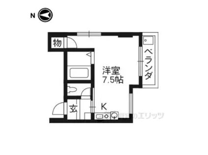 プレステージ(ワンルーム/3階)の間取り写真