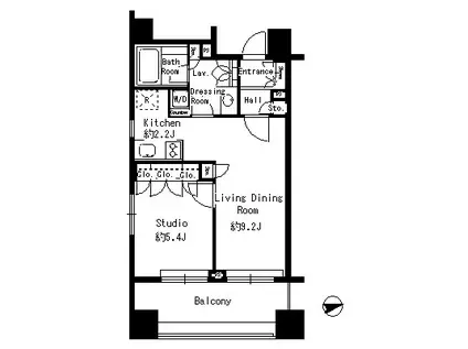 パークアクシス青山骨董通(1LDK/8階)の間取り写真
