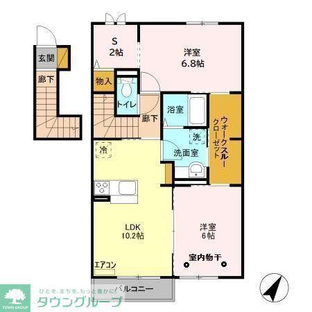 サンライズガーデン(2SLDK/2階)の間取り写真