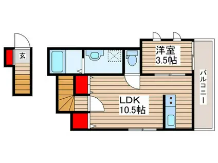 グランステージ袋山(1LDK/2階)の間取り写真