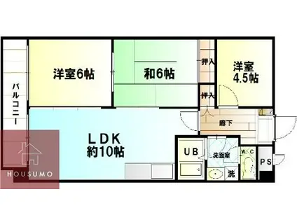 クレール辻堂(3LDK/7階)の間取り写真