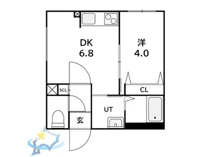 ラフィーネ発寒南III(1DK/3階)の間取り写真