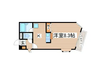 タウンサイド錦(ワンルーム/3階)の間取り写真