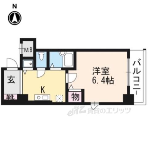 プレサンス京都烏丸御池2(1K/8階)の間取り写真