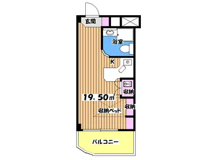ラ・パルフェ・ド・立川1(ワンルーム/2階)の間取り写真
