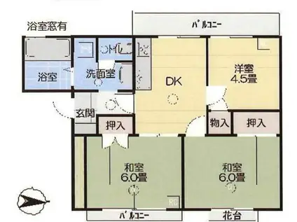 ツインパレス深大寺(3DK/2階)の間取り写真