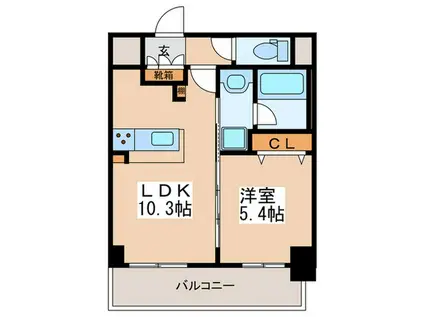 M′S ARTE上小阪(1LDK/2階)の間取り写真
