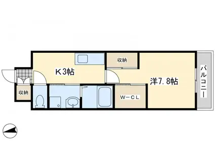 ウィングス八幡駅前(1K/14階)の間取り写真