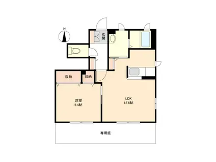 ピュアハイツ(1LDK/1階)の間取り写真