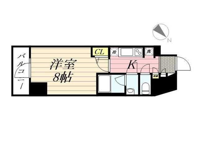 GRAN PASEO麻布十番(1K/2階)の間取り写真