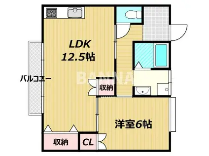 メゾン広谷15号棟(1LDK/1階)の間取り写真