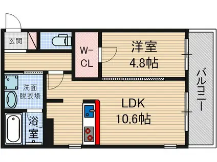 BERGE(1LDK/1階)の間取り写真