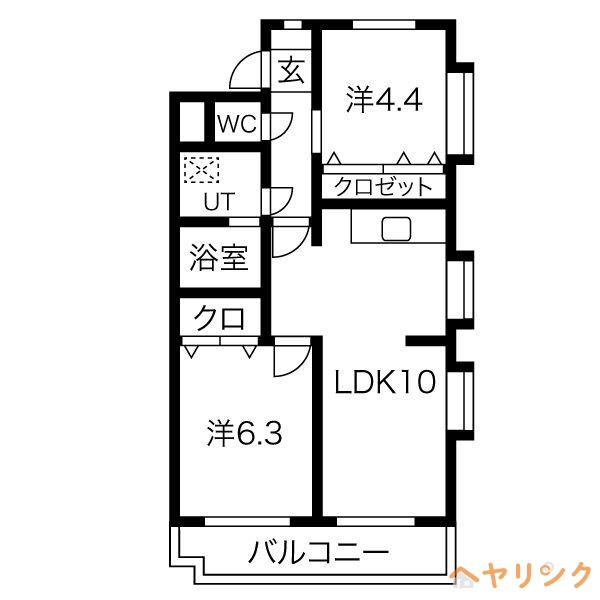 モールセゾン大森(2LDK/4階)の間取り写真