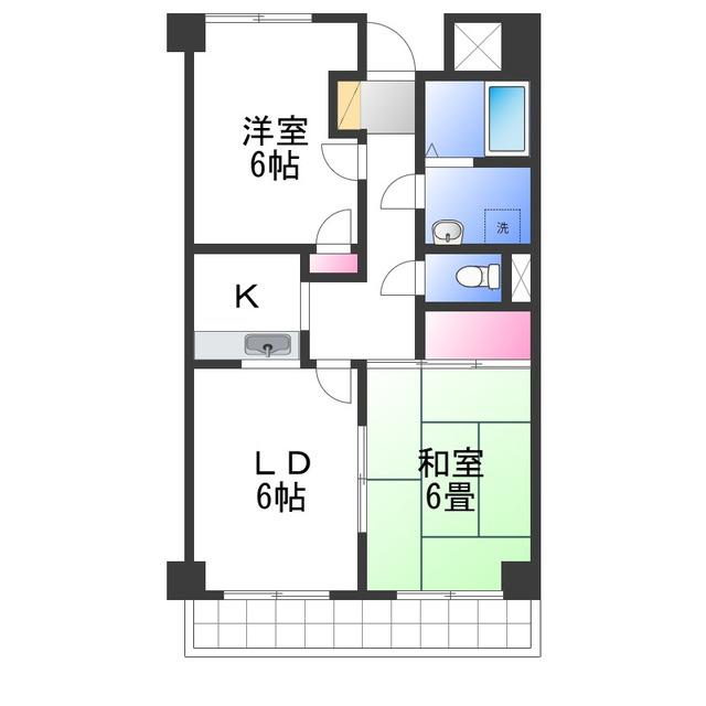 バリュー藪(2DK/3階)の間取り写真