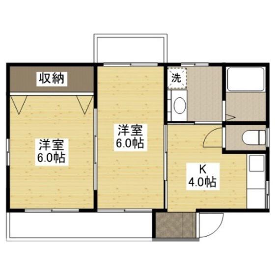 アイランドビル14(2DK/1階)の間取り写真