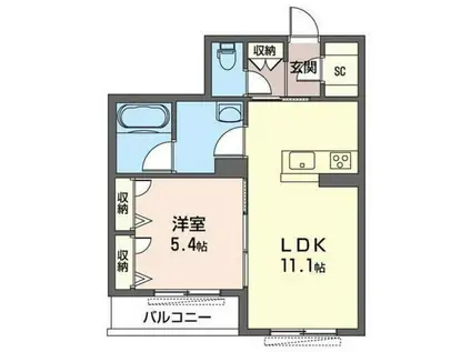 イルマーレ(1LDK/2階)の間取り写真