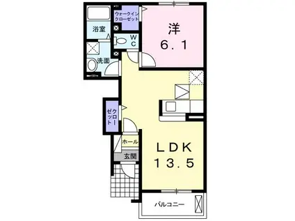 エスポワールA(1LDK/1階)の間取り写真