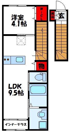 プランドール ユー(1LDK/2階)の間取り写真