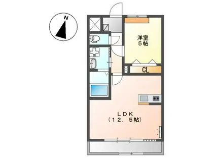デュアル ベルライン(1LDK/2階)の間取り写真