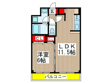 FOREST VILLA(1LDK/4階)の間取り写真