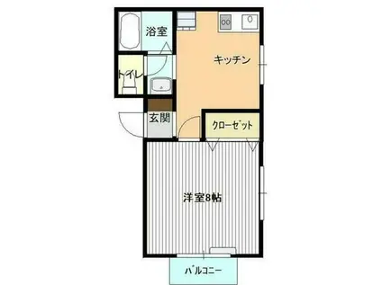 サンハイツ城西(1K/3階)の間取り写真